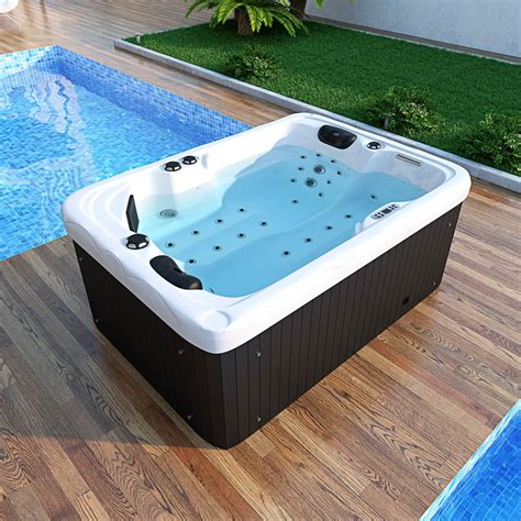 2 Person Outdoor Hydrotherapy Bathtub Hot Tub Bath Whirlpool SPA with 41 Jets and 31 Color LED's