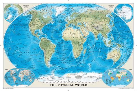 The Physical World Wall Map by National Geographic - MapSales