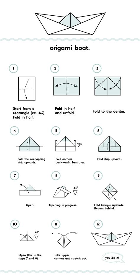 origami boat illustrated instructions :: Behance