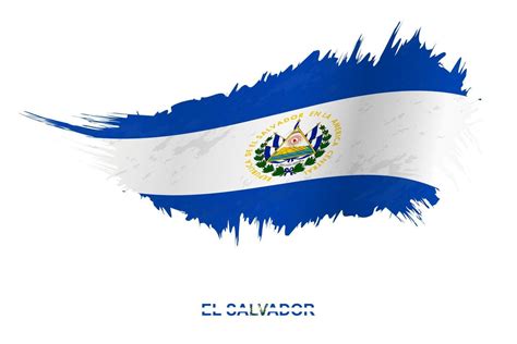 Flag of El Salvador in grunge style with waving effect. 13358844 Vector Art at Vecteezy