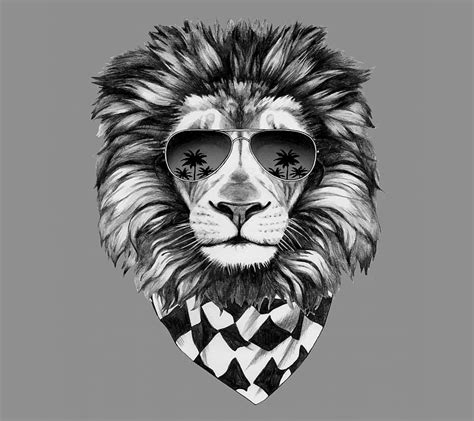 Hipster, abstract, art, black white, lion, HD wallpaper | Peakpx