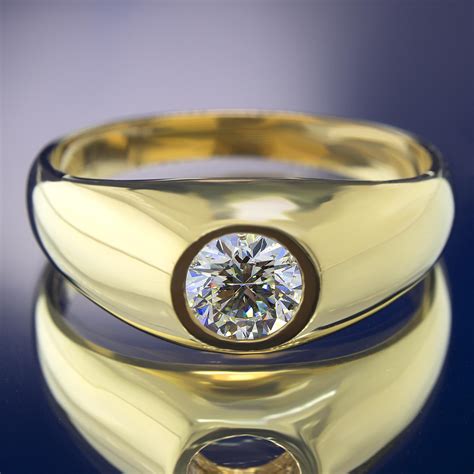 0.50 Carat Round Diamond Solitaire Men's Ring, GIA Certified - Sarkisians Jewelry