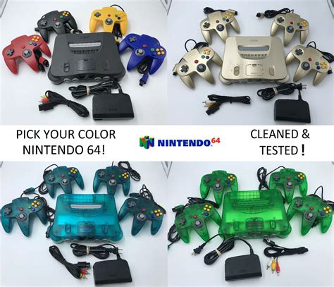 Choose Nintendo 64 Console Color Up To 4 Controllers Cords