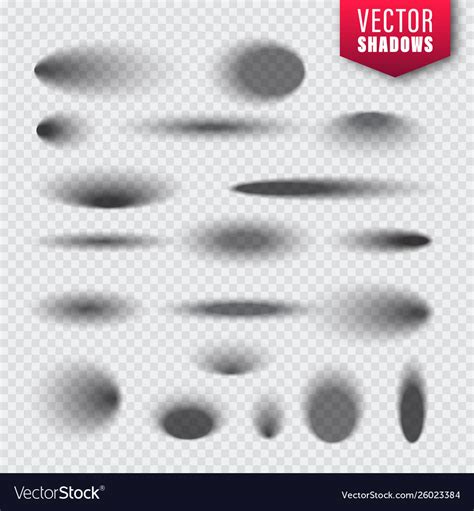 Shadows set on transparent background Royalty Free Vector