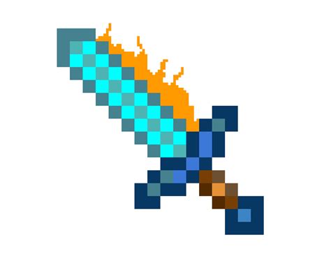 Fire aspect sword pixel art