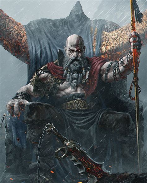 God of War Fanart Exhibits the Mighty Kratos Upon His Throne | Flipboard