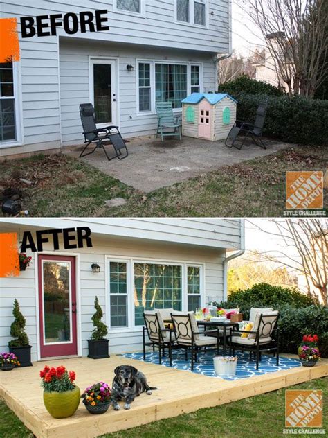 Small Patio Decorating Ideas by Kelly of View Along the Way | Building a floating deck, Backyard ...