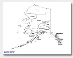 Printable Alaska Maps | State Outline, Borough, Cities