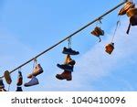 Shoes Hanging From Wire Free Stock Photo - Public Domain Pictures