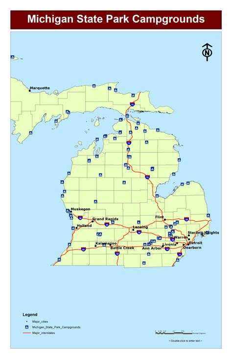 Michigan State Park Camping Map