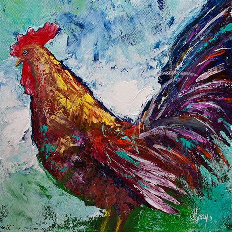 Rooster Farm Animal Painting Painting by Gray Artus