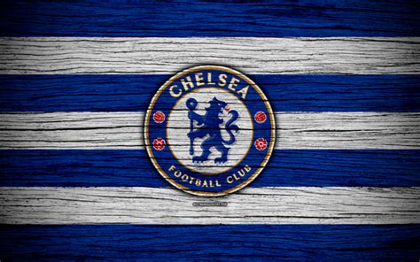 Download wallpapers Chelsea, 4k, Premier League, logo, England, wooden ...