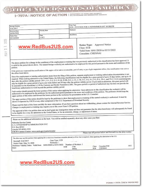 H1B 2021 Sample Receipt, Approvals Notices – Shared by Applicants - RedBus2US