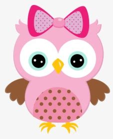 Free Baby Girl Owl Clip Art - Pink Owl Clipart, HD Png Download - kindpng