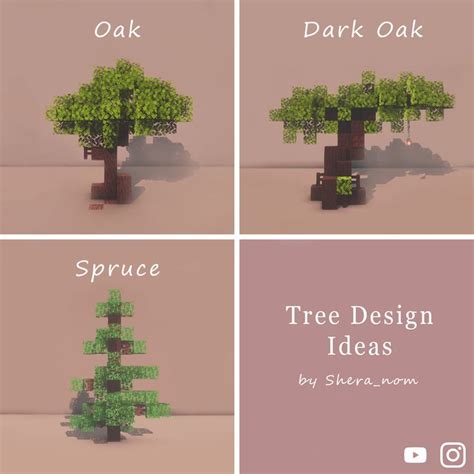 Minecraft tree designs :) | Minecraft garden, Minecraft farm, Minecraft tree