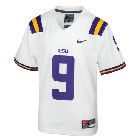 LSU Tigers Nike #9 Joe Burrow Youth Replica Football Jersey – White (B ...