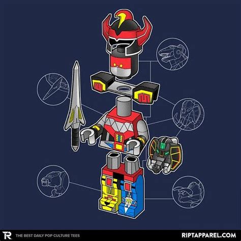 LEGO Power Rangers Megazord Minifigure T-Shirt on Ript Apparel | Power ...