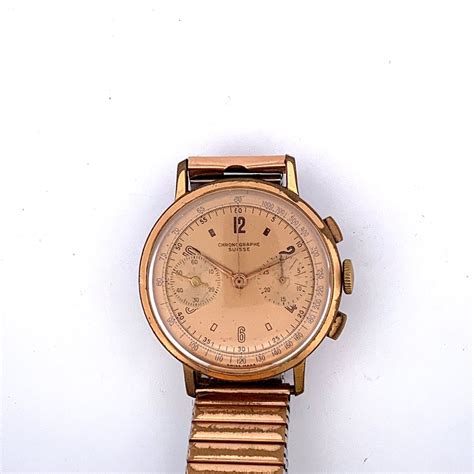 SWISS CHRONOGRAPH Circa: 1960. Gold plated chronog… | Drouot.com