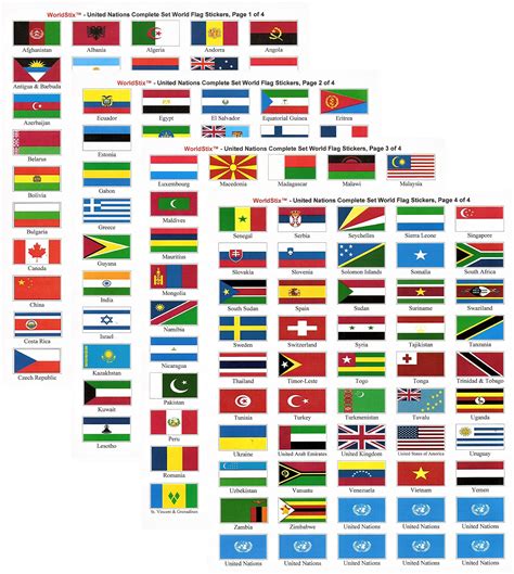 United Nations Flags Countries With Names