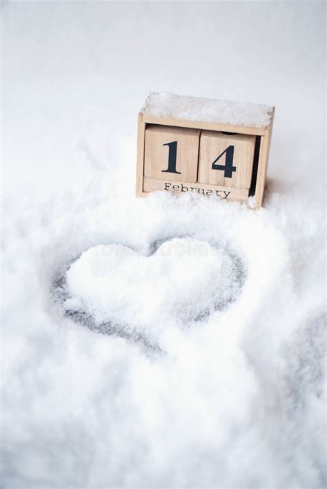 Heart Shape Drawn on Snow Close-up View from Above, Winter Background Stock Photo - Image of ...