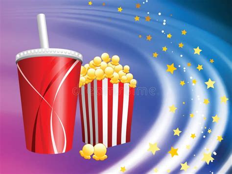 Popcorn And Soda On Liquid Background Stock Illustration - Illustration of glare, image: 14271645