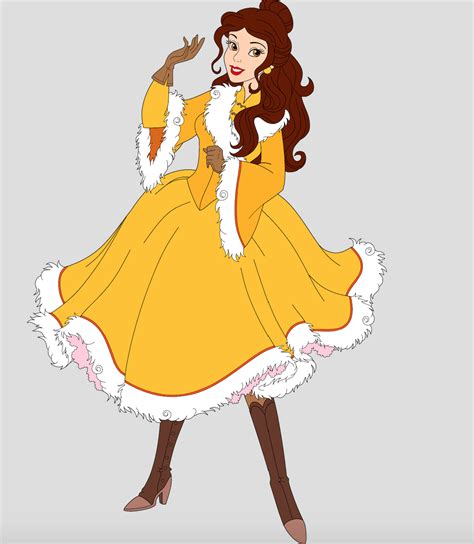 Belle in her beautiful golden yellow winter dress Yellow Winter Dresses ...