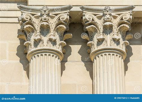 Greek Temple Corinthian Columns Stock Photo - Image of stability ...