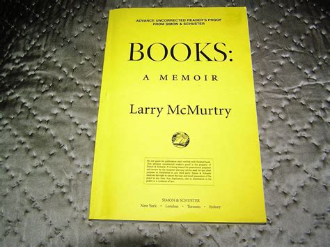 LARRY McMURTRY Book: A Memoir Uncorrected Proof 1st | Country Squire Books