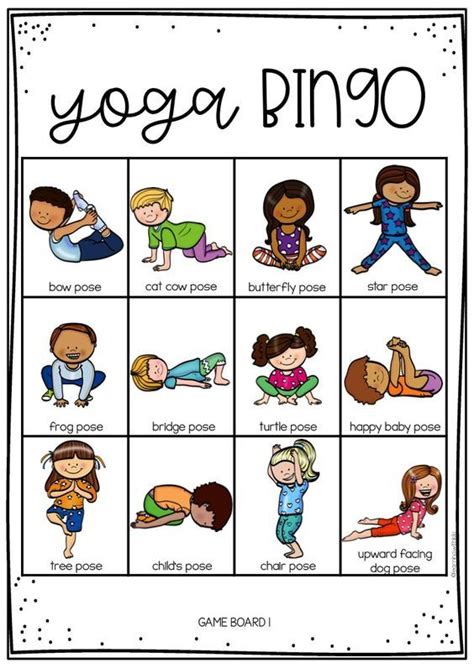 Yoga bingo for kids make learning fun and different whilst at home ...