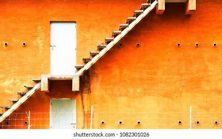 Orange Building Fire Escape Stairs On Stock Photo 1082301026 | Shutterstock