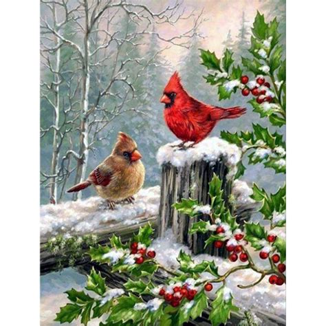 Christmas Birds and Trees 5D Diamond Painting - 5diamondpainting.com ...