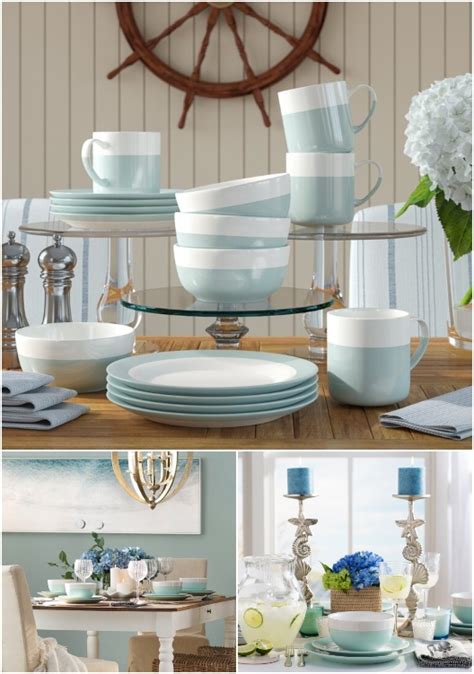 Ceramic Coastal Dinnerware Sets for Sea Inspired Dining & Entertaining