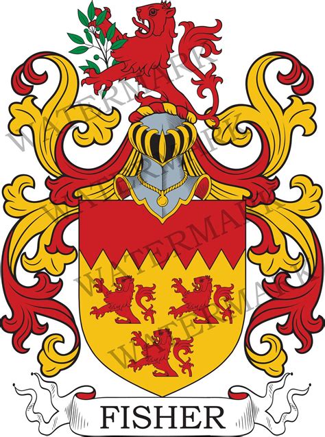 Fisher england Family Crest Digital Download Fisher Coat of Arms JPG ...