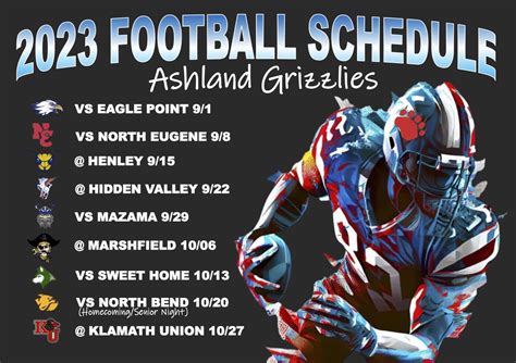 2023 Varsity Schedule - Ashland Football Club