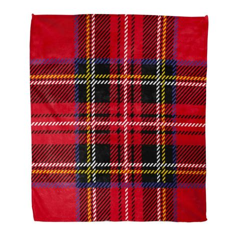 ASHLEIGH Flannel Throw Blanket Red Plaid Pattern Printing Royal Stewart ...