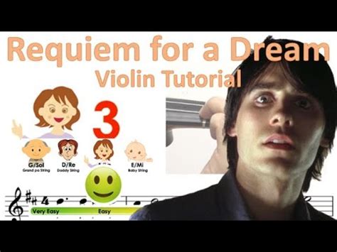 Requiem for a Dream OST sheet music and easy violin tutorial - YouTube