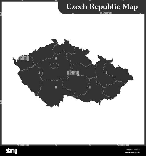 The detailed map of the Czech Republic with regions Stock Vector Image ...