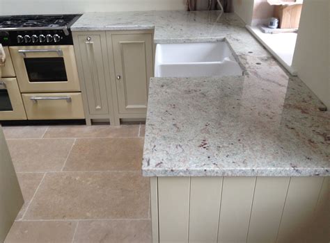 This gorgeous River Valley white granite solid kitchen worktop is hugely popular. With white ...