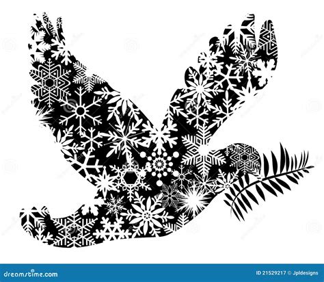 Christmas Peace Dove Silhouette Stock Illustration - Image: 21529217