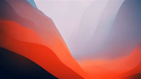 macOS Monterey Wallpaper 4K, Stock, Orange, Light, Layers, 5K