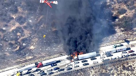 Cars Catch Fire After California Wildfire Jumps Freeway - NBC News