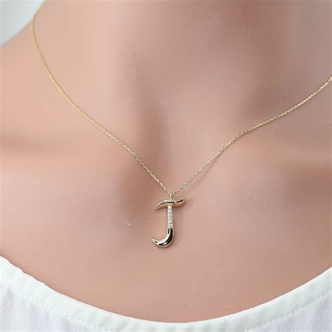 J Necklace - Etsy