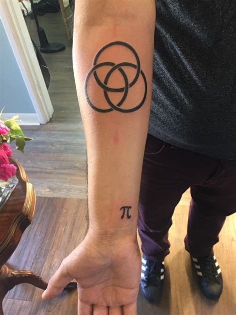 Borromean Rings with Pi Symbol by James Tran at Full Circle Tattoo San Diego CA. | Freedom ...