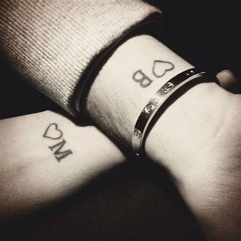 Heart with letter | Matching tattoos, Matching tattoo, Matching couple ...