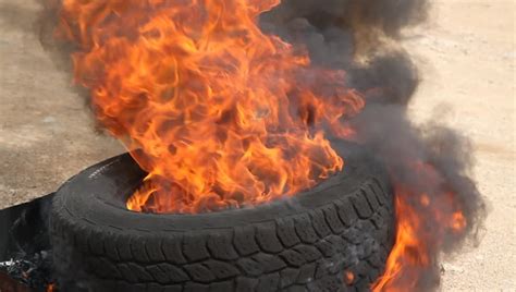 Burning Smoking Tire, Fire Destroys Tire Stock Footage Video 9318515 - Shutterstock