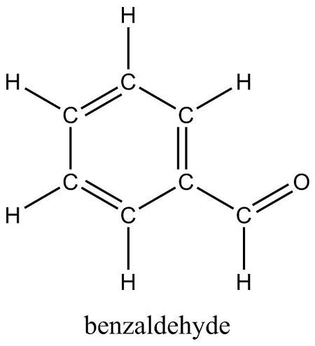 Draw the expanded formulas (i.e. formulas that show each atom and bond) for benzaldehyde, ethyl ...