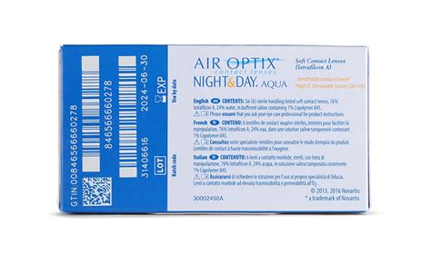 Air Optix Night & Day Aqua 6 Pack Monthly Disposable Contacts ...