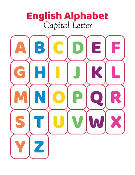 English Alphabet Chart For Letter 22683810 Vector Art At , 49% OFF