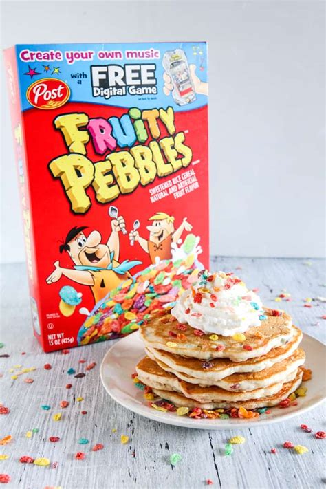 Eclectic Recipes » Fruity PEBBLES™ Pancakes