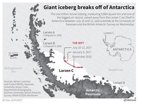 Larsen C Ice Shelf Map - Vector U S Map